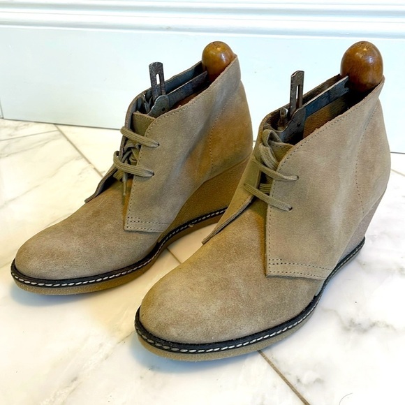 J. Crew Shoes - J. Crew McAllister suede leather wedge ankle boot size 8